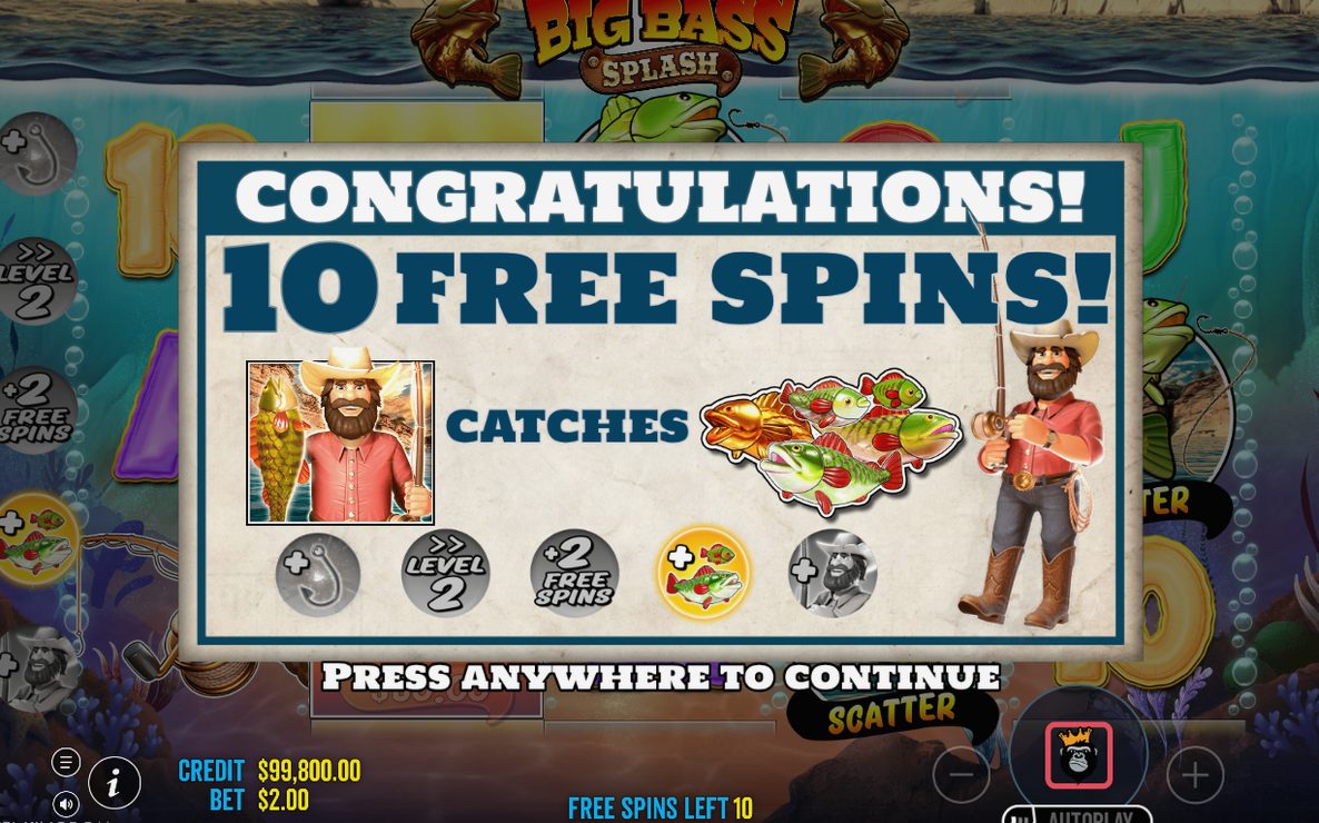 Free Spins round showing the collection multiplier level