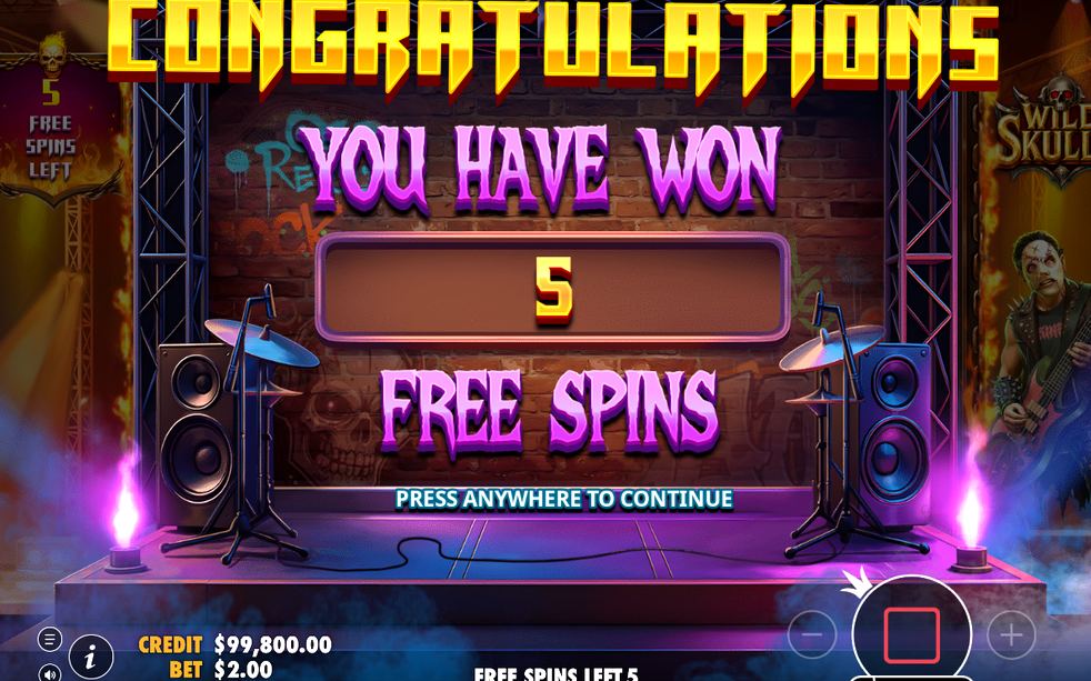Free Spins start: Expanding Wild on reel 5, no multiplier